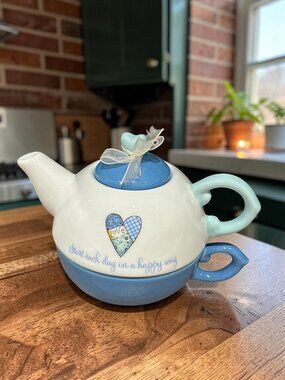 Vintage Holly Hobbie Tea for One Set - Porcelain Teapot and Cup Combo